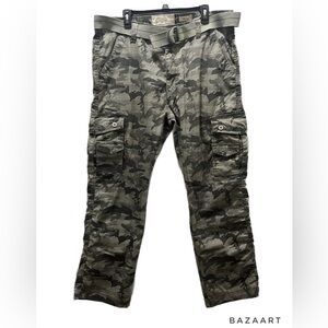 Smoke Rise Gray Tacticle Camo Outdoor Pants Belt Size 38/32